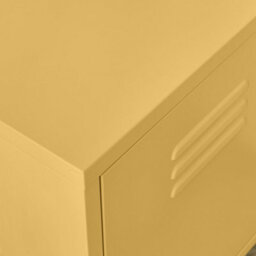 Furniturebox Uk Teksi 1 Door Mustard Yellow Metal Locker Bedside Table - thumbnail 5