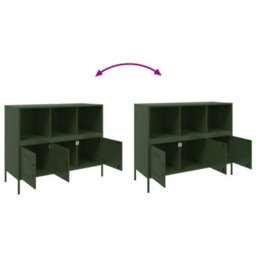 Berkfield Sideboard Olive Green 100.5X39X79 Cm Steel - thumbnail 9