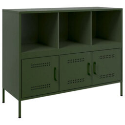 Berkfield Sideboard Olive Green 100.5X39X79 Cm Steel - thumbnail 2