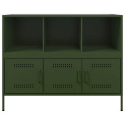 Berkfield Sideboard Olive Green 100.5X39X79 Cm Steel - thumbnail 6
