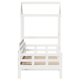 Berkfield Day Bed With Roof Without Mattress White 80X200 Cm Solid Wood - thumbnail 7