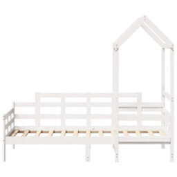 Berkfield Day Bed With Roof Without Mattress White 80X200 Cm Solid Wood - thumbnail 4