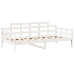 Berkfield Day Bed With Roof Without Mattress White 80X200 Cm Solid Wood - thumbnail 6
