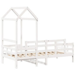 Berkfield Day Bed With Roof Without Mattress White 80X200 Cm Solid Wood - thumbnail 8