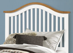 Save On Goods UK 3Ft Single White & Oak Finish Chunky, Strong Solid Wood Wooden Bed Frame.curved Headboard Head End, Low Foot End Board - thumbnail 4