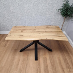 Kosy Koala Durable Wooden Dining Table With X-Shaped Iron Legs, Curved Edge For Dining (Length 117Cm) - thumbnail 2