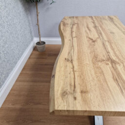 Kosy Koala Durable Wooden Dining Table With X-Shaped Iron Legs, Curved Edge For Dining (Length 117Cm) - thumbnail 7