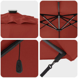 Berkfield Versatile Cantilever Roma Parasol With Leds Terracotta 352X251X265 Cm Aluminium - thumbnail 9
