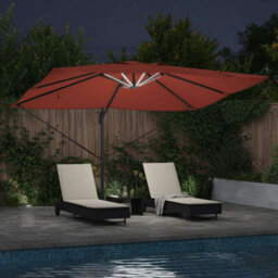 Berkfield Versatile Cantilever Roma Parasol With Leds Terracotta 352X251X265 Cm Aluminium - thumbnail 4