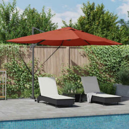 Berkfield Versatile Cantilever Roma Parasol With Leds Terracotta 352X251X265 Cm Aluminium - thumbnail 2