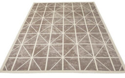 Light Grey Easy To Clean Modern Chequered Geometric Dining Room Bedroom And Living Room Rug -160Cm X 230Cm - thumbnail 6