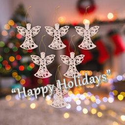 Christmas Tree Decoration Glitter Angel X 6 17. 5Cmx10Cmx1. 5Cm - thumbnail 4