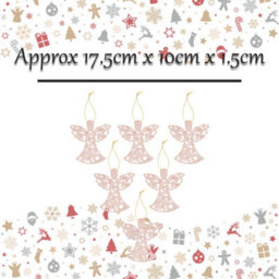 Christmas Tree Decoration Glitter Angel X 6 17. 5Cmx10Cmx1. 5Cm - thumbnail 2