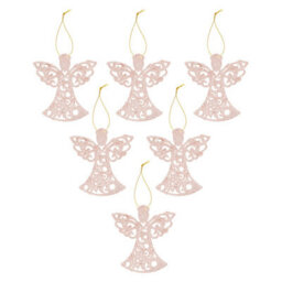 Christmas Tree Decoration Glitter Angel X 6 17. 5Cmx10Cmx1. 5Cm - thumbnail 1