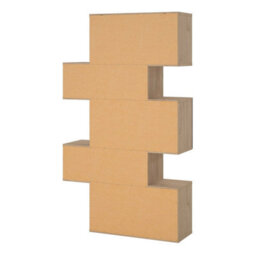Wyld Haus Taichung Asymmetrical 5-Shelf Bookcase In Hickory Oak And Concrete Effect - thumbnail 6