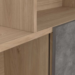 Wyld Haus Taichung Asymmetrical 5-Shelf Bookcase In Hickory Oak And Concrete Effect - thumbnail 9