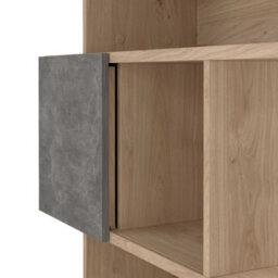 Wyld Haus Taichung Asymmetrical 5-Shelf Bookcase In Hickory Oak And Concrete Effect - thumbnail 8