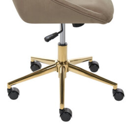 Beliani Desk Chair Bardsdale Velvet Taupe - thumbnail 7