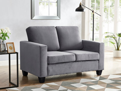 Home Detail Dakota 2 Seater Grey Velvet Fabric Sofa - image 1