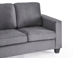 Home Detail Dakota 2 Seater Grey Velvet Fabric Sofa - thumbnail 4