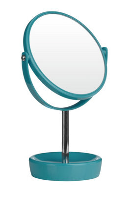 Orsina Turquoise Plastic Swivel Table Mirror - image 1