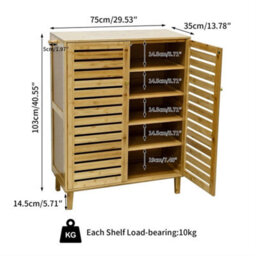 Freestanding Shoe Storage Cabinet Farmhouse Modern Rustic Shoe Rack - thumbnail 2