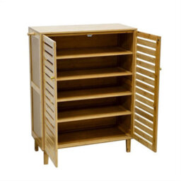 Freestanding Shoe Storage Cabinet Farmhouse Modern Rustic Shoe Rack - thumbnail 6