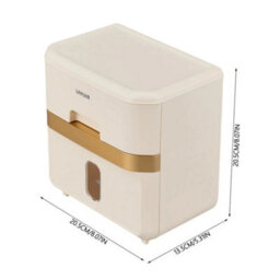 Wall Mounted Bathroom Toilet Roll Holder Double Layer Tissue Paper Storage - thumbnail 2