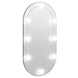 Berkfield Mirror With Led Lights 80X40 Cm Glass Oval - thumbnail 2
