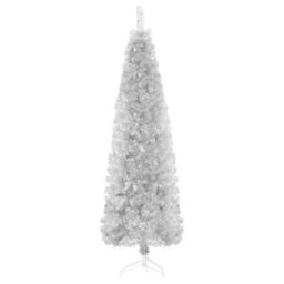 Berkfield Slim Artificial Half Christmas Tree With Stand Silver 120 Cm - thumbnail 4