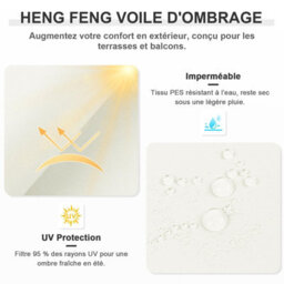 Beige 4X4X4M Triangular Shade Sail 95% Uv Protection Waterproof - thumbnail 3