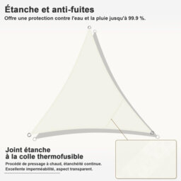 Beige 4X4X4M Triangular Shade Sail 95% Uv Protection Waterproof - thumbnail 7