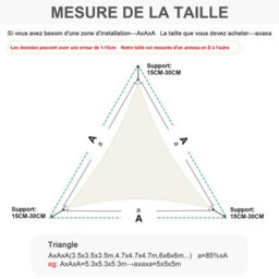Beige 4X4X4M Triangular Shade Sail 95% Uv Protection Waterproof - thumbnail 5