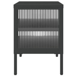 Berkfield Tv Cabinet Black 105X35X50 Cm Glass And Steel - thumbnail 6