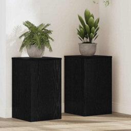 Walplus Plant Stand 2 Pcs Black Oak 30 X 30 X 50 Cm Engineered Wood - thumbnail 1