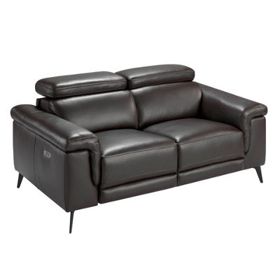 Angel Cerda Stylish Chocolate Brown 2-Seater Relaxation Sofa With Electric Recline - image 1