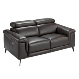Angel Cerda Stylish Chocolate Brown 2-Seater Relaxation Sofa With Electric Recline - thumbnail 1