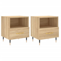 Berkfield Modern Bedside Cabinets 2 Pcs Sonoma Oak 40X35X47.5 Cm Engineered Wood - thumbnail 1