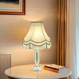 Handmade Victorian Cream Silk Lampshade Double Scallop Gold Trim Tassels 18 Inch - thumbnail 9
