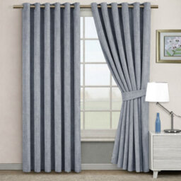 Bedlooms Grey Linen Curtain 100% Blackout Thermal Insulated Eyelet Curtain (Pair) 66 X 90 Inches With Tie Back Two - thumbnail 9