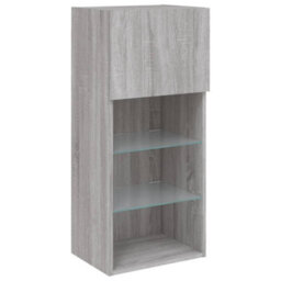 Berkfield Tv Cabinet With Led Lights Grey Sonoma 40.5X30X90 Cm - thumbnail 7