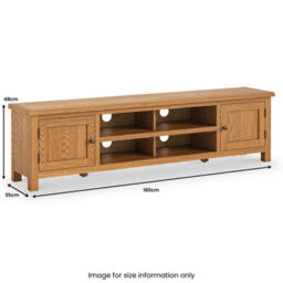 Surrey Oak 180Cm Extra Wide Tv Unit - Fully Assembled By Roseland Furniture - thumbnail 9