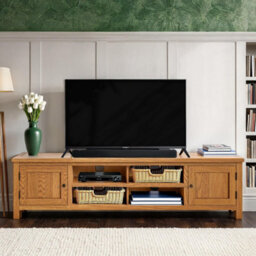 Surrey Oak 180Cm Extra Wide Tv Unit - Fully Assembled By Roseland Furniture - thumbnail 2