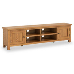 Surrey Oak 180Cm Extra Wide Tv Unit - Fully Assembled By Roseland Furniture - thumbnail 1