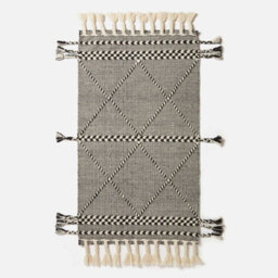 Homescapes Edessa Black & White Kilim Wool Rug 120 X 170 Cm - thumbnail 2