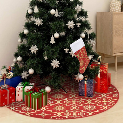 Walplus Luxury Christmas Tree Skirt With Sock Red 122 Cm Fabric - image 1