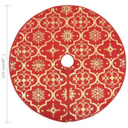 Walplus Luxury Christmas Tree Skirt With Sock Red 122 Cm Fabric - thumbnail 8