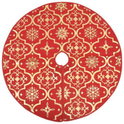 Walplus Luxury Christmas Tree Skirt With Sock Red 122 Cm Fabric - thumbnail 3