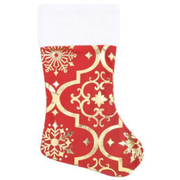Walplus Luxury Christmas Tree Skirt With Sock Red 122 Cm Fabric - thumbnail 4