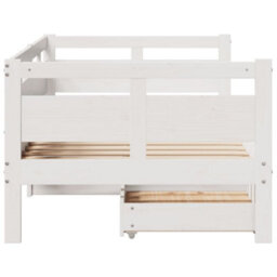 Berkfield Daybed With Drawers Without Mattress White 90X200 Cm Solid Wood - thumbnail 5